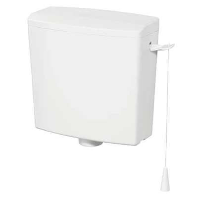 Image de Wirquin 50717361 Réservoir d&#039;eau pour wc Reviso haut apparent en plastique avec kit de chasse complet économie d&#039;eau, blanc