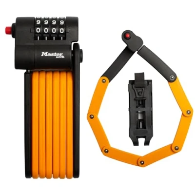 Image de Master Lock Antivol Vélo à Code en Acier Trempré, Combinaison programmable, Support de transport inclus, 80 cm, Noir