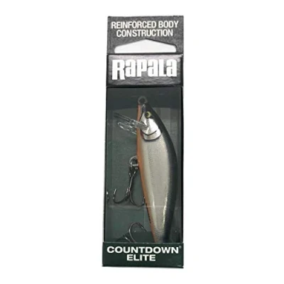Image de Rapala Leurre de Pêche Countdown Elite Matériel avec Construction Balsa d&#039;Eau Douce Coulant Profondeur Nage 1,2m Taille7,5cm/10g Fabriqué en Estonie Gilded Silver Shad