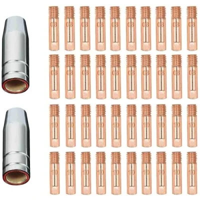 Image de Reboot 42 pièces MB15 15AK buses de gaz contact porte buse 0,8/1,0 mm MIG/MAG consommables pour torche soudage pointes MIG machine