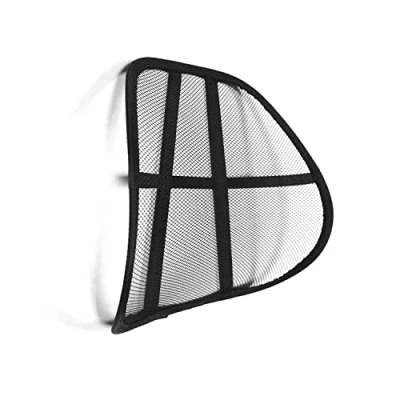 Image de OMAC Soutien dorsal Support lombaire Chaise de bureau jeu Fauteuil voiture d&#039;assise Noir Coussin pour maux dos