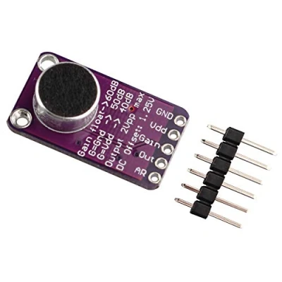 Image de HALJIA MAX9814 Module d&#039;amplificateur de Microphone micro électret contrôle automatique du Gain Compatible avec Arduino CMA 4544PF W