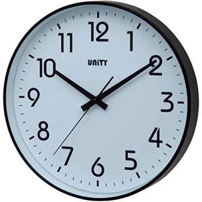 Image de Horloge Murale Unity, Fradley, Balayage Silencieux, Moderne, Noir, 30 cm