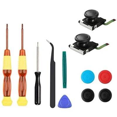Image de Thlevel 2x Joystick analogique 3D de remplacement pour la manette NS avec outil réparation