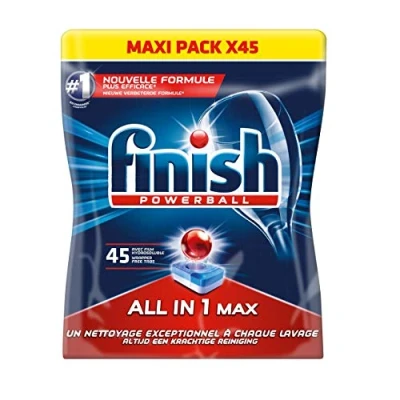 Image de Finish All in One Max Détergent Lave Vaisselle Citron 45 Tablettes