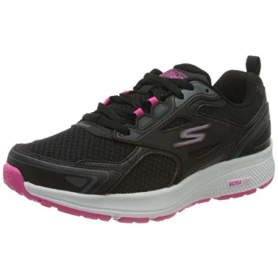Image de Skechers Femme Go Run Consistent Baskets, Noir/Rose, 38.5 EU