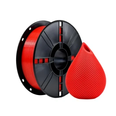 Image de PLA Plus (PLA+) Filament 3D 1,75 mm pour imprimante Plus, précision dimensionnelle +/ 0,02 mm, bobine de 1 kg (2,2 LBS) d&#039;impression 3D, rouge