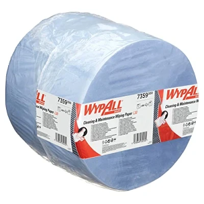 Image de Essuyeur en papier bleu WypAll L30 7359 pour le nettoyage et l&#039;entretien Maxi bobine bleue extra large longue 1 x 000 essuyeurs à 3 épaisseurs