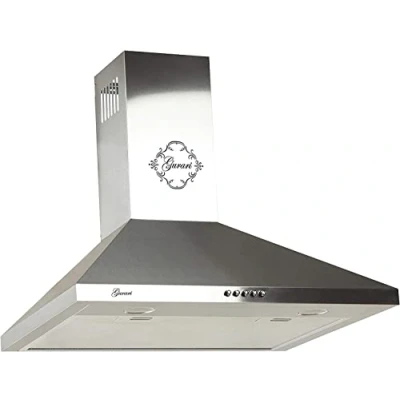 Image de Gurari 147 Inox 60, Hotte aspirante murale 60 cm 1000m3/hHotte Luxe fabricant 3 vitesses 1000m3/h LED noir Métal Recirculation possible