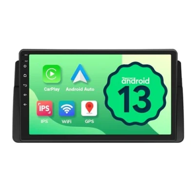 Image de Eonon Android 13 E46 Autoradio pour BMW 1999 2005, 9 Pouces Écran sans Fil CarPlay Auto Radio en Charge WiFi/Bluetooth/USB [2+32 Go] E46A13