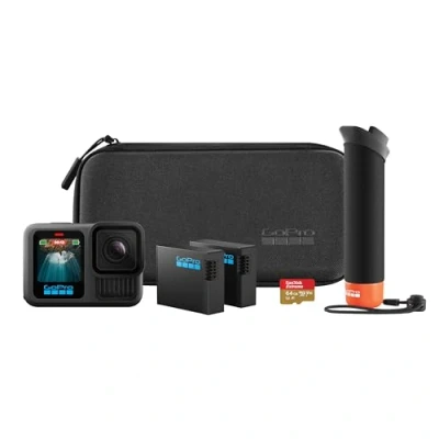 Image de GoPro Ensemble d&#039;accessoires HERO13 Black Comprend Le manipulateur (poignée Flottante), 2 Batteries Enduro, Une Carte MicroSD SanDisk 64GB, Un étui de Transport, et Plus Encore