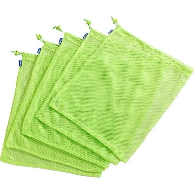Image de Maximex Sacs réutilisables, Lot de 5, Filets à provisions 100% Polyester, adaptés au Contact Alimentaire, 30 x 35 cm