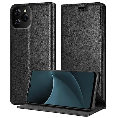 Image de cadorabo Housse Compatible avec Blackview A95 en Noir Nuit Coque de Protection Fermeture magnétique, Fonction Support et Compartiment pour Carte