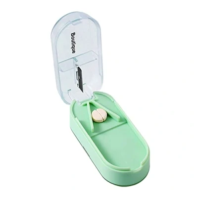 Image de EasyULT Coupe Comprimés Portable Avec Lame en Acier Inoxydable, Pilules 2 1, pour Couper et Écraser Petits Gros Cachets, Séparateur de Vert