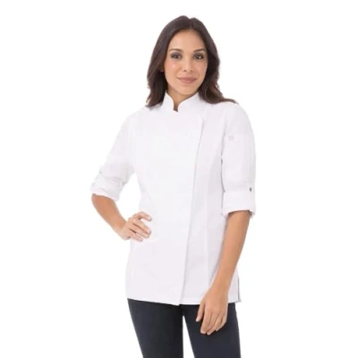 Image de Chef Works Bcwlz005whtl Veste de Chef, Blanc, L Femme