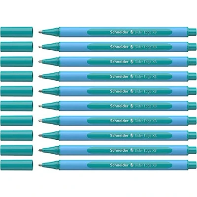 Image de Schneider 152234 Slider Edge Pastell XB Lot de 10 stylos à bille triangulaires avec largeur trait océan