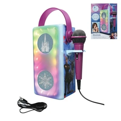 Image de Lexibook, La Reine des Neiges, Enceinte Bluetooth® sans Fil Lumineuse avec Micro, Effets Lumineux Multicolores, Port de Carte SD/TF, Batterie Rechargeable, Bleu/Violet, BTP185FZZ
