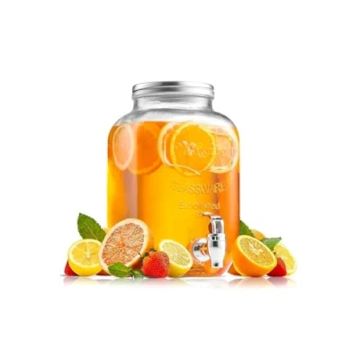Image de Distributeur avec robinet, Fontaine En Verre Pour Boissons de détergents d&#039;une capacité 5L