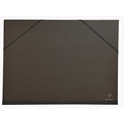 Image de Clairefontaine 48015C Un carton à dessin 3 rabats avec fermeture élastiques 32x45 cm, Noir