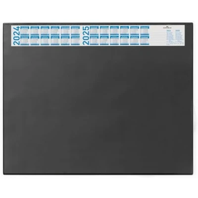 Image de Durable 720407 Sous main avec Rabat Transparent et Bande Calendrier Format Bureau 65 x 52 cm Bleu Foncé