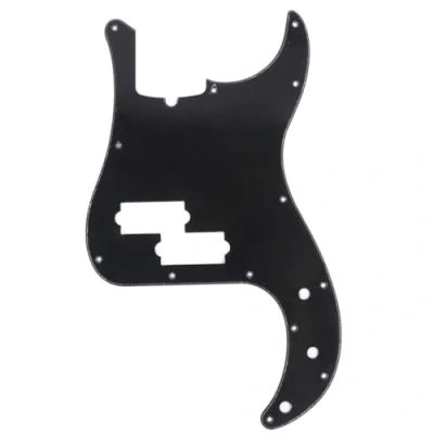 Image de Musiclily Pro Pickguard 13 trous style moderne P Basse pour Precision Basse, 1 pli Noir Vernissé