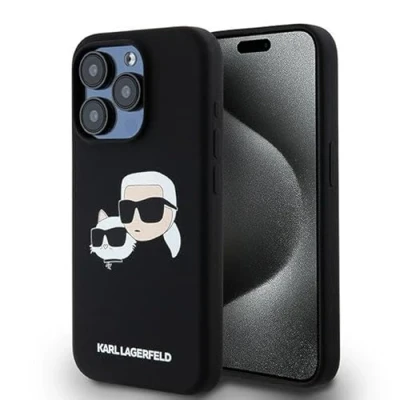 Image de Étui Karl Lagerfeld pour iPhone 15 Pro Max 6.7 noir étui rigide Silicone &amp; Choupette MagSafe Neuf