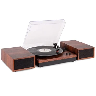 Image de Fenton RP165C Platine Vinyle Bluetooth avec 2 Haut Parleurs Stéréo Cerises, Lecture 33, 45 et 78 Tours, Système HiFi, RCA, Une Rétro Idéale pour Décorer Écouter Vos Vinyles