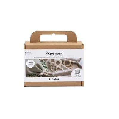 Image de Creativ Mini Kit d&#039;artisanat en macramé, blanc cassé, rond de serviette, 1 paquet