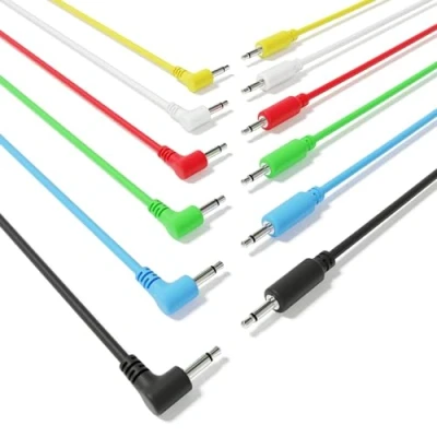 Image de ExcelValley 6A Pack Câbles Hybride Modulaires Mono Patch TS 3,5mm 1/8&quot;Eurorack Synth Synthétiseur [200cm 79&quot;]