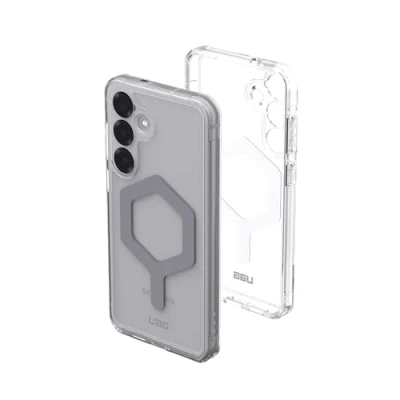Image de Urban Armor Gear Plyo Pro Case Samsung Galaxy S25 Plus Housse (Officiellement Designed for certifiée, Anneau magnétique, Wireless Charging Compatible) Ice (Transparent)/Argent