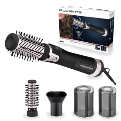 Image de Rowenta Brush Activ&#039; Volume &amp; Shine Brosse soufflante rotative, Cheveux doux et brillants, 1000 W, Concentrateur, 2 brosses pour tous les types de cheveux, Facilité d’utilisation CF9550F0