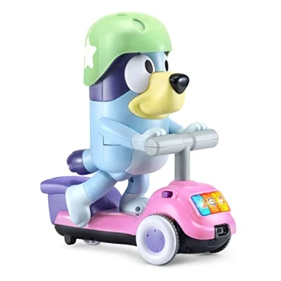 Image de VTech Bluey, Trotti Bluey Interactive, Chien Interactif sur Trottinette, Figurine Animée 27 cm, Jouet Électronique Sons et Lumières, Cadeau Enfant de 3 Ans à 7 Contenu en Français