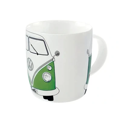 Image de BRISA VW Collection Volkswagen Grande tasse en céramique pour café, thé et cappuccino avec design Combi T1 Bus (Avant du Combi/Vert)
