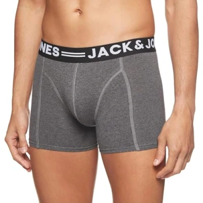 Image de JACK &amp; JONES JACSENSE MIX COLOR TRUNKS NOOS, Boxer Homme, Multicolore (Dark Grey Melange), Medium