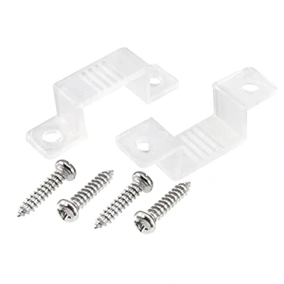 Image de sourcing map 14mm x 7mm Support de montage fixation bande lumineuse à LED en plastique Transparent 50Pcs