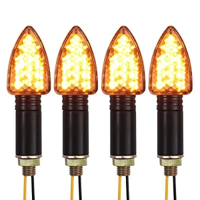 Image de PROZOR 4pcs E24 Approuvé Clignotants Moto 15 de Étanches à LED Clignotant Universel avec Filetage M10 Pour tout Terrain Scooter Cruiser Ambre Light