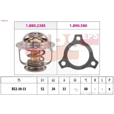 Image de EPS 1.880.238 Thermostat d&#039;eau 88 52 Made in Italy OE Equivalent avec joint d&#039;étanchéite TOYOTA: HILUX 5 Pick up, HIACE 2 Wagon, Kasten
