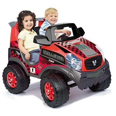 Image de FEBER Challenger Véhicule électrique pour enfants de 3 à 7 ans, 2 places, 12V, Rouge (Famosa 800008262),