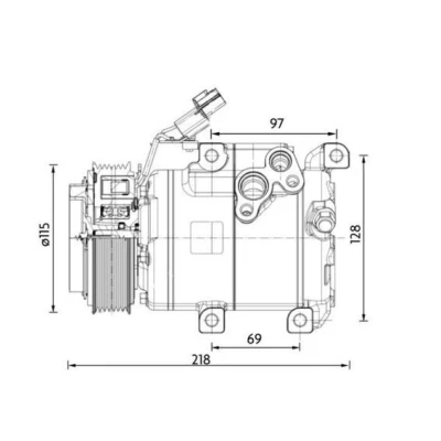 Image de MAHLE ORIGINAL ACP 1467 000P Compresseur De Climatisation RS15 12 PAG 46 YF R1234yf, R134a