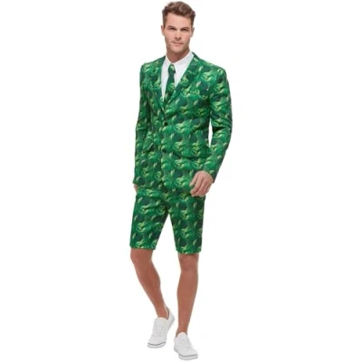 Image de Smiffys Costume de palmier tropical, Vert, avec veste, short et cravate
