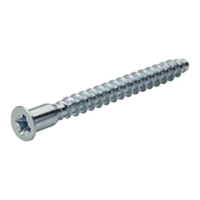 Image de 100 pièces Vis d&#039;assemblage Confirmat Cruciforme PZ3 7 x 60 mm Connecteur d&#039;angle à tête fraisée de meuble raccordement d&#039;armoire Acier Galvanisé SOTECH