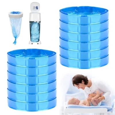 Image de Vankarr Recharge Poubelle a Couche 12 Pièces Sac Bebe Anti odeur Compatible avec tous les Types de Recharges (Bleu)