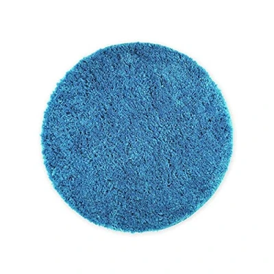 Image de WohnDirect Tapis de Bain Rond Bleu Clair Ø 56 cm pour créer Un Set Antidérapant, Absorbant et Doux
