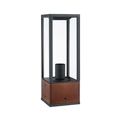 Image de Paulmann 94675 luminaire d&#039;extérieur LED Objet Timba IP44 400mm borne Lumineuse sans Ampoule carré Max. 60W Outdoor Bois E27