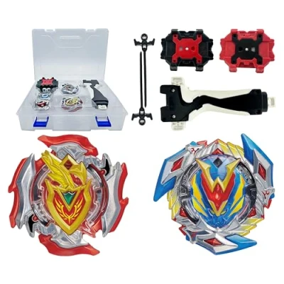Image de Gytobytle 2in1 Bey Toupie avec Boîte, Blade Gyro de Combat Jouet Set, Lanceur Poignée