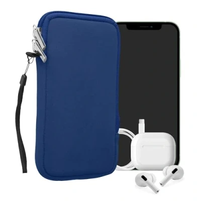 Image de kwmobile Housse Universelle Smartphone Pochette de Protection 17,2 x 8,4 cm pour téléphone Portable XL 6,7/6,8&quot; en néoprène Bleu Baltique