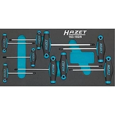 Image de HAZET 163 182/9 Kit de tournevis 9 Module d&#039;outil (mousse calage PU) Safety Insert System