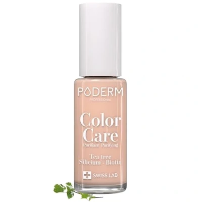 Image de PODERM Vernis Nude Beige TEA TREE Prévention &amp; Traitement des Ongles Jaunes/Abîmés par MYCOSE SOIGNE COLORE Soin professionnel pied/main Facile/rapide Swiss Made