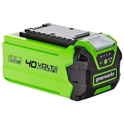 Image de Greenworks Batterie 40V Puissante Lithium Ion 2Ah Pour Outils de Jardin et Électriques Greenworks, Charge Rapide, Contrôle la par LED à 3 Niveaux, Garantie 2 Ans G40B2