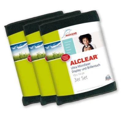 Image de ALCLEAR 950003a_3 Lot de 3 Chiffons en Ultra Microfibre Pour Écran 19 x 14 cm Anthracite un net, sans Traces Doigts, Utiliser Produit Chimique ou Nettoyant